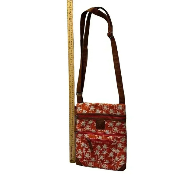 Stone Mountain crossbody purse orange palm tree print quilted - Picture 11 of 12